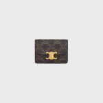 CARD HOLDER WITH FLAP TRIOMPHE IN TRIOMPHE CANVAS TAN